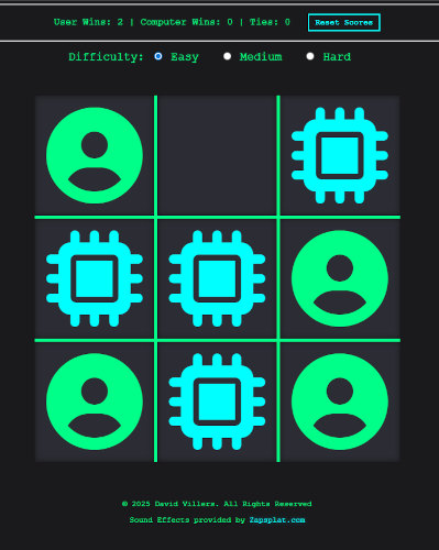 Screenshot of modern Tic-Tac-Toe game