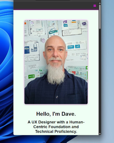 Screenshot of the portfolio website.