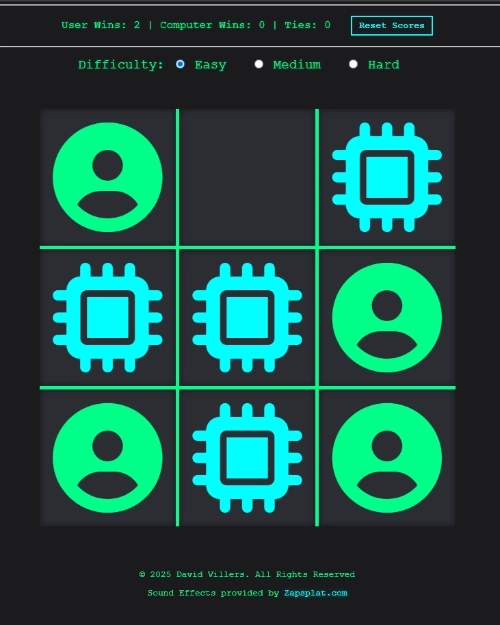 Preview: Cyber-Theme Tic-Tac-Toe game board focusing on neon-green hex-grid.